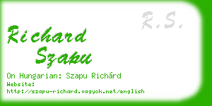 richard szapu business card