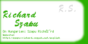 richard szapu business card